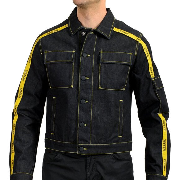 Giacca Denim Scuderia Ferrari Uomo - Blu Navy Bomber - Taglia US XL IT 54 - Nuova Con Etichette - Foto 4